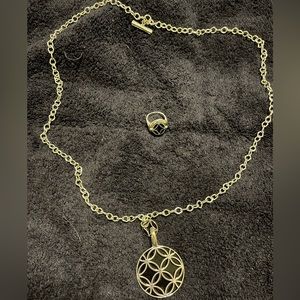 Premier Designs Jewelry Reversible Pendant with Marching Reversible Ring Set.
